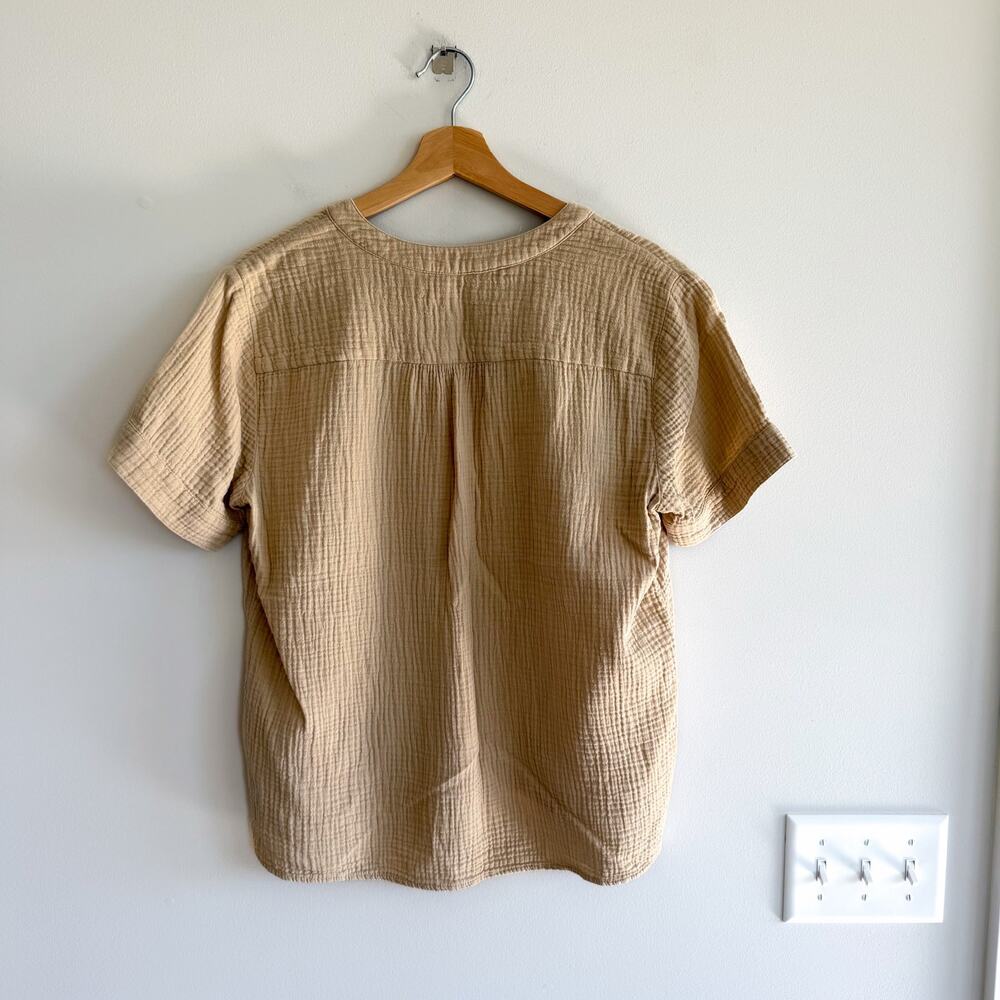 J. Crew V-Neck Soft Gauze Pullover Popover Blouse Cream M - Picture 7 of 7